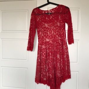 Free People red lace dress